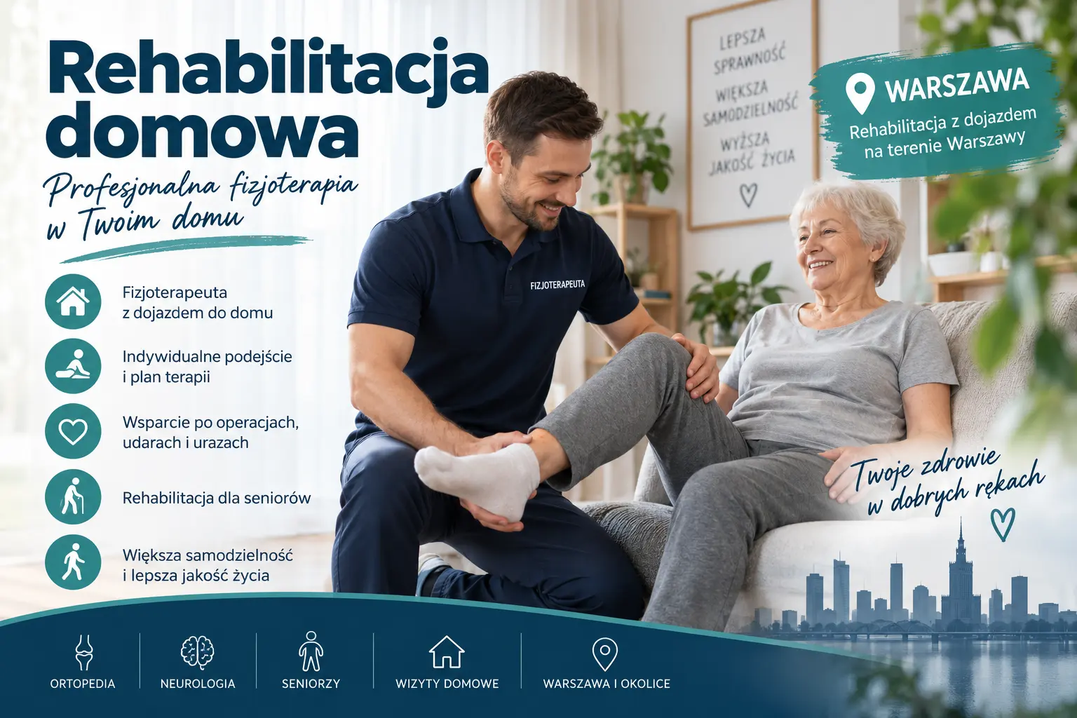 Na czym polega rehabilitacja domowa – wizyta fizjoterapeuty w domu pacjenta